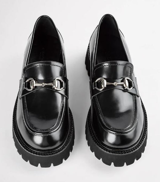 Black Tony Bianco Greer Black Hi Shine 4cm Loafers | GPHEC31806