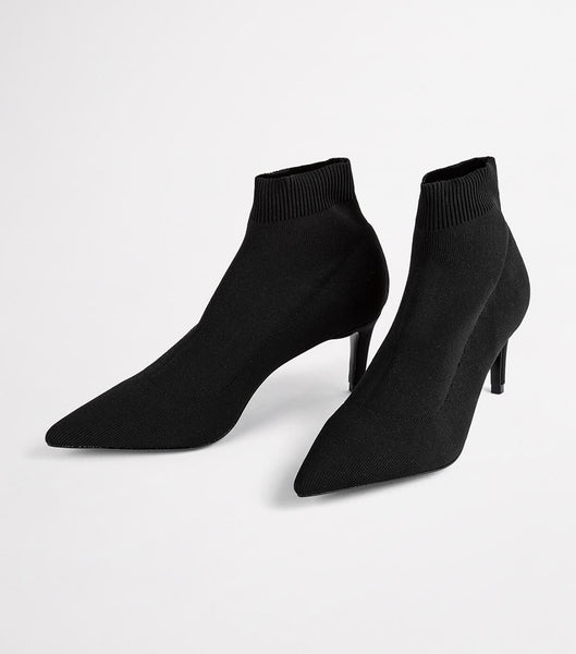 Black Tony Bianco Gwen Black Sock Knit 6.5cm Ankle Boots | DPHKV92921