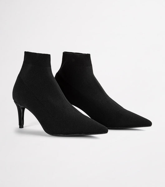 Black Tony Bianco Gwen Black Sock Knit 6.5cm Ankle Boots | DPHKV92921