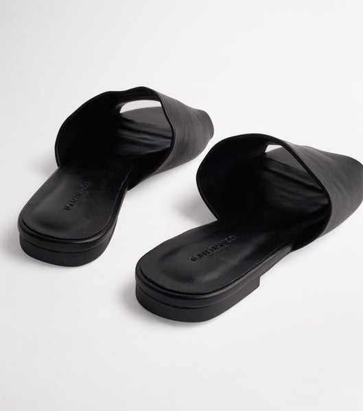 Black Tony Bianco Havier Black Sheep Nappa 1cm Slides | PPHQX91110