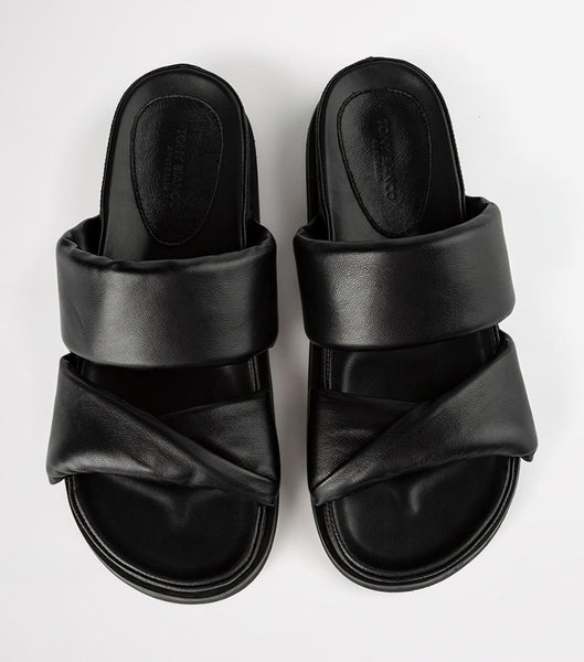 Black Tony Bianco Henry Black Nappa 3.5cm Sandals | PHEAH54616