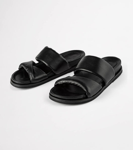 Black Tony Bianco Henry Black Nappa 3.5cm Sandals | PHEAH54616