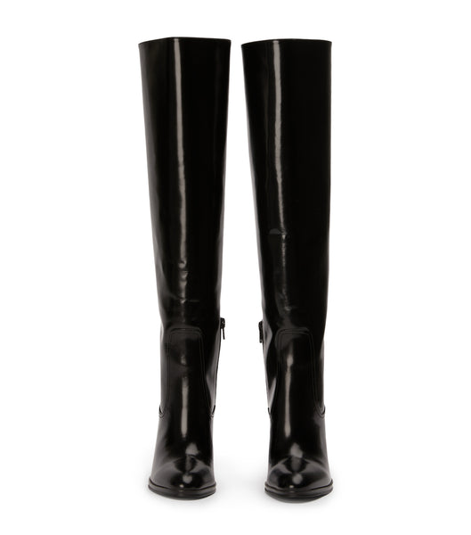 Black Tony Bianco Hot Black Hi Shine 10.5cm Mid Calf Boots | PHZPD33957