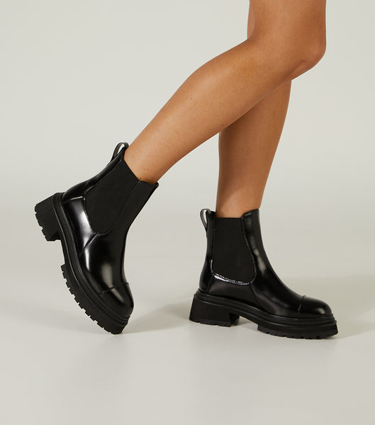 Black Tony Bianco Hurricane Black Hi Shine 5.5cm Combat Boots | PHCIF95968