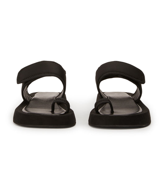 Black Tony Bianco Iso Black Neoprene 3.5cm Flat Sandals | PHNEJ92095