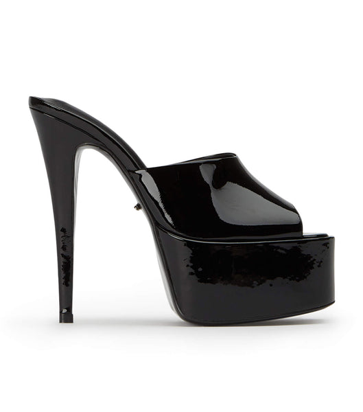 Black Tony Bianco Jordyn Black Patent 15cm Platform Shoes | QPHUV24944