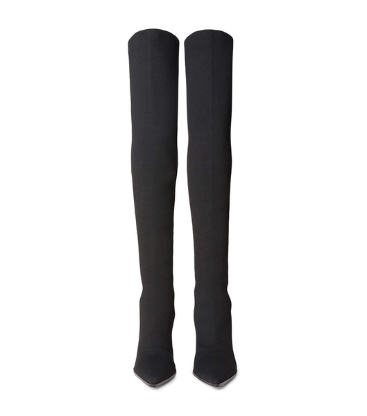 Black Tony Bianco Kori Black Sock Knit 9.5cm Stiletto Boots | BPHSO95566