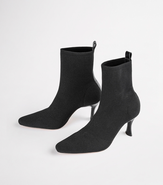 Black Tony Bianco Kossam Black Knit 8cm Heeled Boots | GPHEC88466