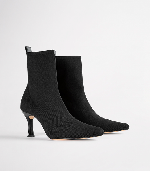 Black Tony Bianco Kossam Black Knit 8cm Heeled Boots | GPHEC88466