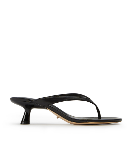 Black Tony Bianco Krista Black Nappa 5cm Thong Sandals | YPHVQ40913