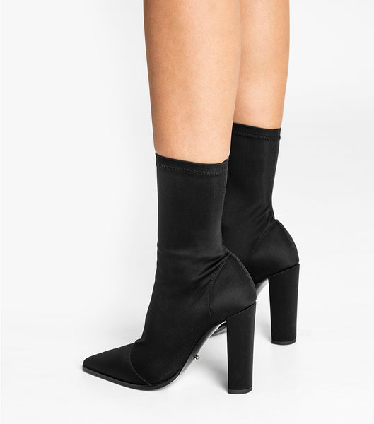 Black Tony Bianco Lila Black Lycra 10.3cm Ankle Boots | PHXMI14203