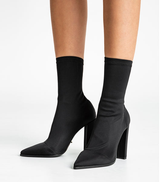 Black Tony Bianco Lila Black Lycra 10.3cm Ankle Boots | PHXMI14203