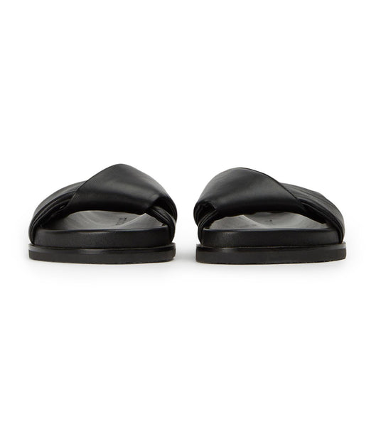 Black Tony Bianco Lora Black Nappa 1.5cm Slides | APHDF11810