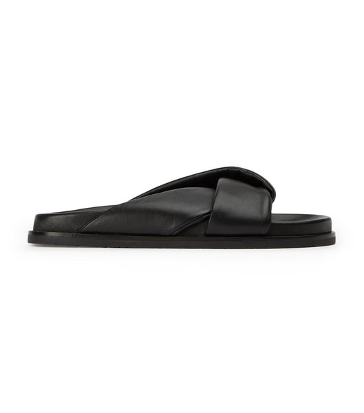 Black Tony Bianco Lora Black Nappa 1.5cm Slides | APHDF11810