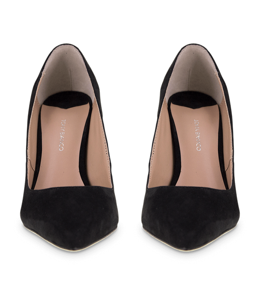 Black Tony Bianco Lotus Black Kid Suede 10.3cm Event Heels | PHJKU18147