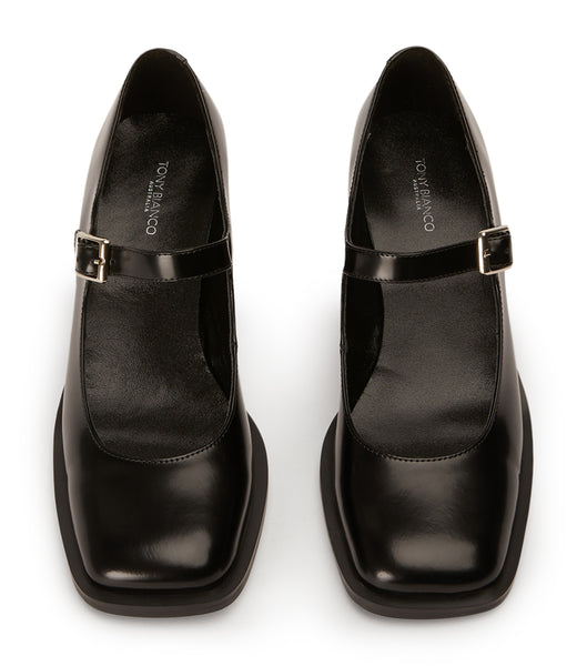 Black Tony Bianco Loure Black Hi Shine 6.5cm Loafers | GPHUC42464