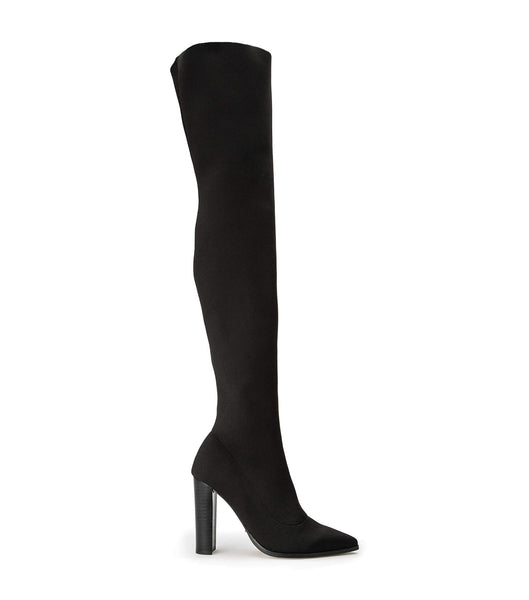 Black Tony Bianco Lucca Black Sock Knit 10.3cm Stretch Boots | PHNEJ50099