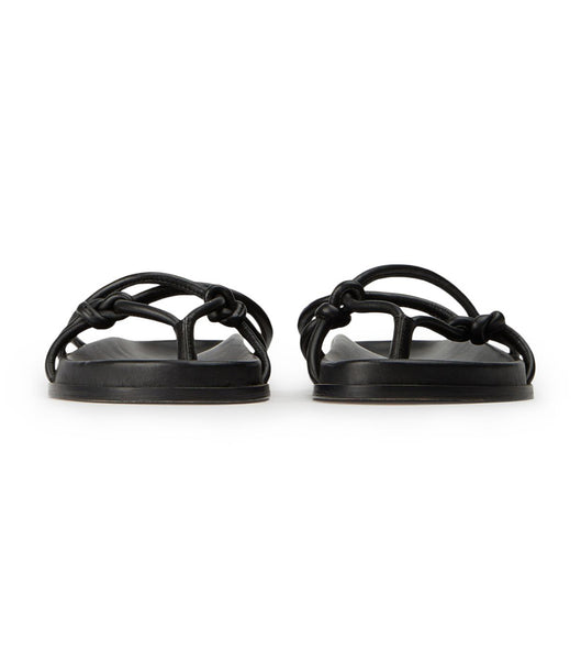 Black Tony Bianco Luelle Black Nappa Flat Sandals | PPHQX99996