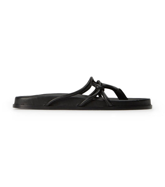 Black Tony Bianco Luelle Black Nappa Flat Sandals | PPHQX99996