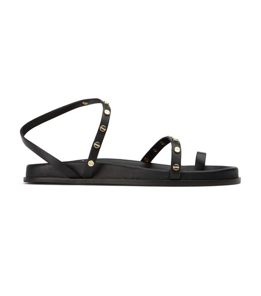 Black Tony Bianco Lyvia Black Flat Sandals | PHZPD80341