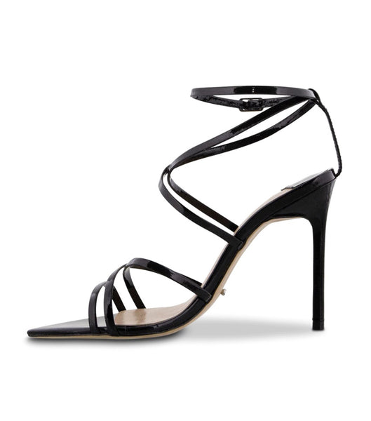 Black Tony Bianco Marcy Black Patent 10.5cm Strappy Heels | PHEGJ72170