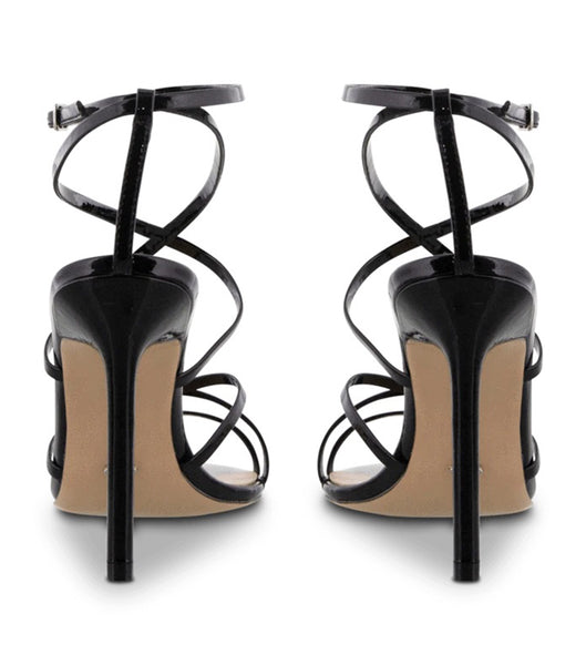 Black Tony Bianco Marcy Black Patent 10.5cm Strappy Heels | PHEGJ72170