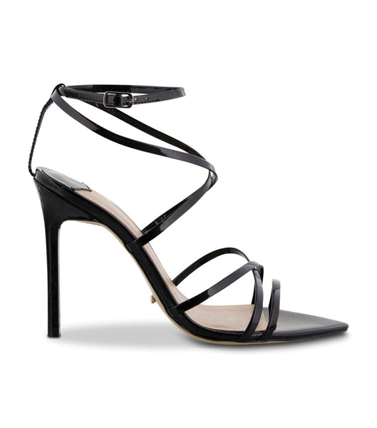 Black Tony Bianco Marcy Black Patent 10.5cm Strappy Heels | PHEGJ72170