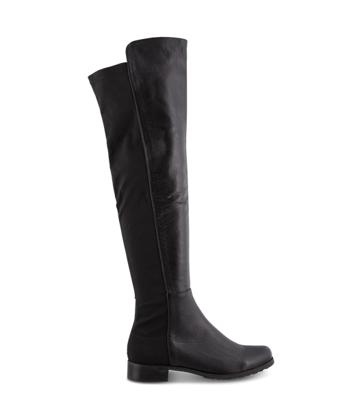 Black Tony Bianco Panache Black Luxe/Black Micro Stretch 3cm Flat Boots | PPHER25868