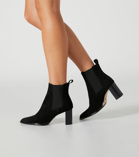 Black Tony Bianco Piston Black Suede 7.5cm Ankle Boots | PHXMI74781