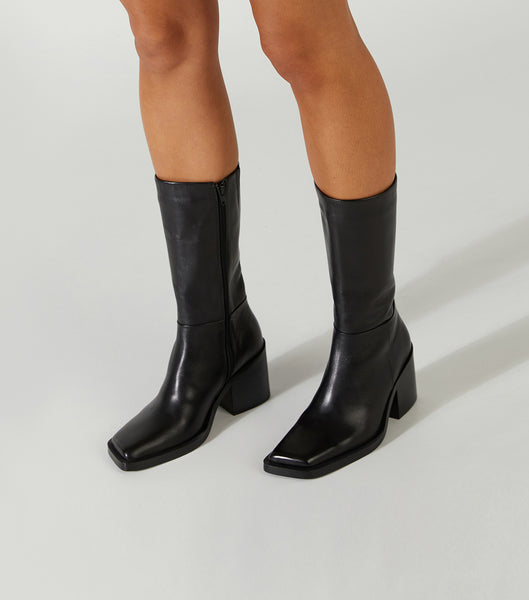 Black Tony Bianco Prestige Black Como 8cm Knee High Boots | QPHUV83088