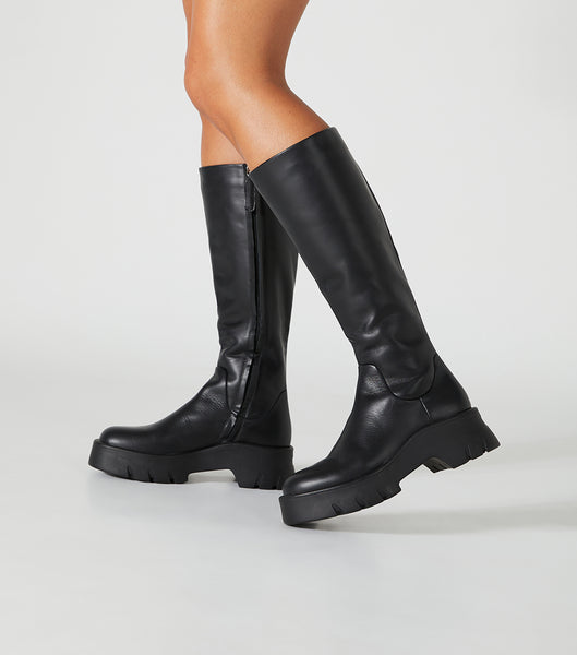 Black Tony Bianco Rage Black Turin 5.5cm Knee High Boots | PHDYB96710