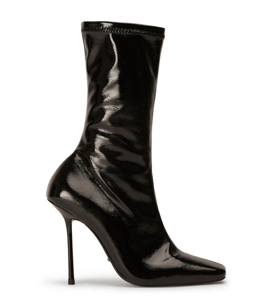 Black Tony Bianco Remie Black Crinkle Patent 10.5cm Stiletto Boots | UPHND56547