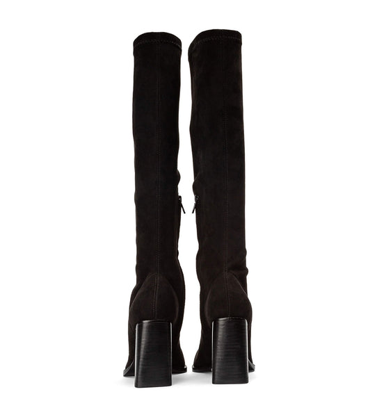 Black Tony Bianco Renae Black Stretch Suede 8.5cm Heeled Boots | EPHVG50421