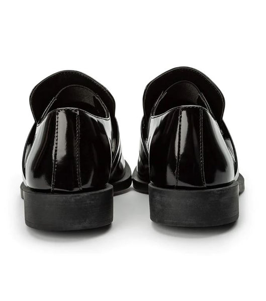 Black Tony Bianco Rovin Black Hi Shine 2.5cm Loafers | ZPHMJ51218