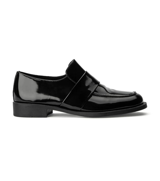 Black Tony Bianco Rovin Black Hi Shine 2.5cm Loafers | ZPHMJ51218