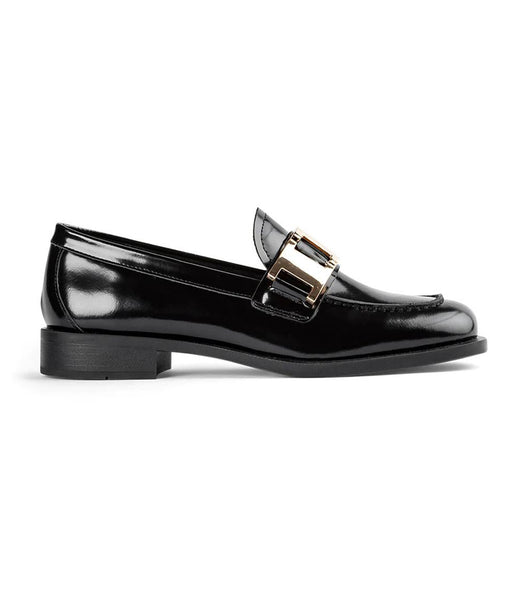 Black Tony Bianco Ruiz Black Hi Shine 2.5cm Loafers | PHZDE38277