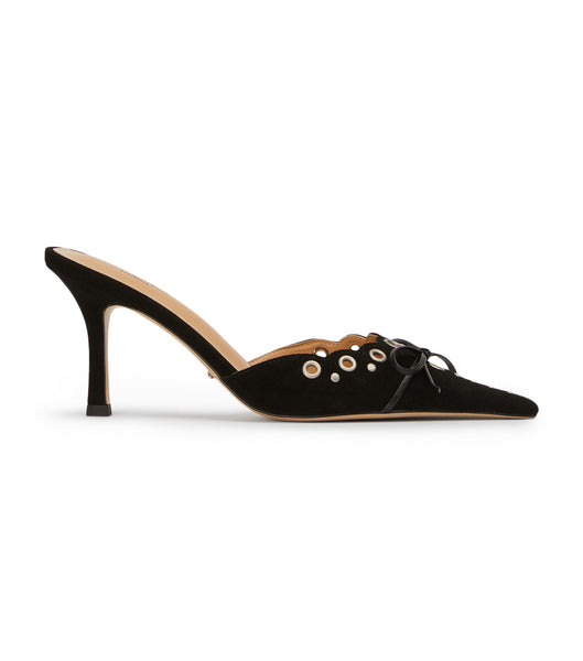 Black Tony Bianco Shae Black Suede 8cm Court Shoes | DPHVO14155