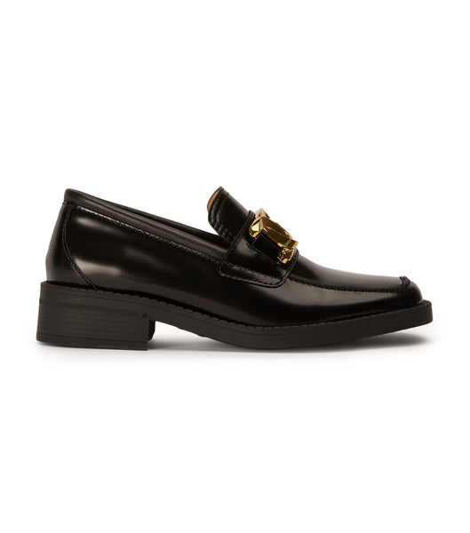 Black Tony Bianco Tia Black Hi Shine 4cm Loafers | MPHFT93886