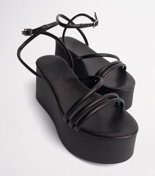 Black Tony Bianco Tory Black Sheep Nappa 9.5cm Wedges | DPHVO40630