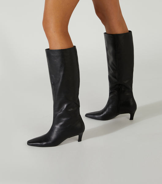 Black Tony Bianco Vixon Black Venice 5cm Knee High Boots | PHJBT94268