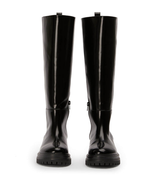 Black Tony Bianco Welly Black Hi Shine 4.5cm Mid Calf Boots | GPHUC30872