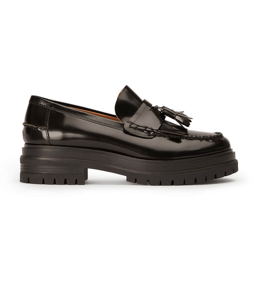 Black Tony Bianco Willow Black Hi Shine 4.5cm Loafers | XPHBH92549