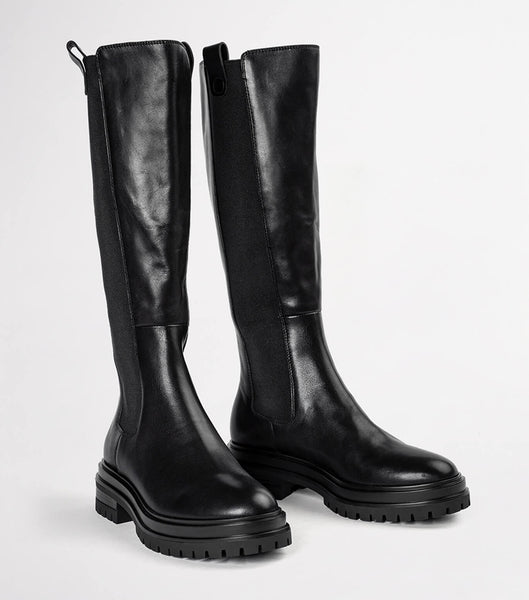 Black Tony Bianco Winx Black Venice 4.5cm Knee High Boots | EPHVG83629