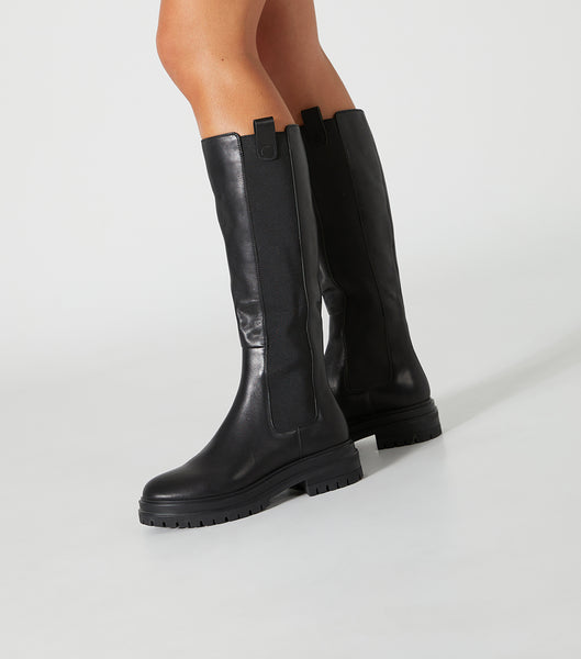 Black Tony Bianco Winx Black Venice 4.5cm Mid Calf Boots | PHXMI15617