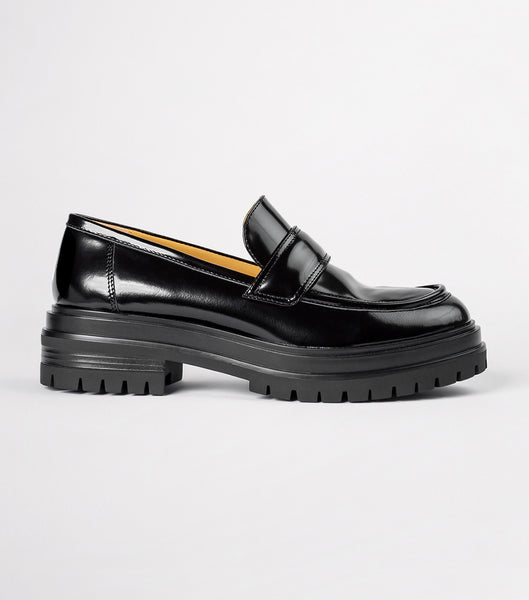 Black Tony Bianco Wiz Black Hi Shine 4.5cm Loafers | DPHVO17761