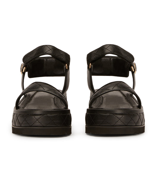 Black Tony Bianco Zahara Black Nappa 6cm Flat Sandals | FPHUI27209