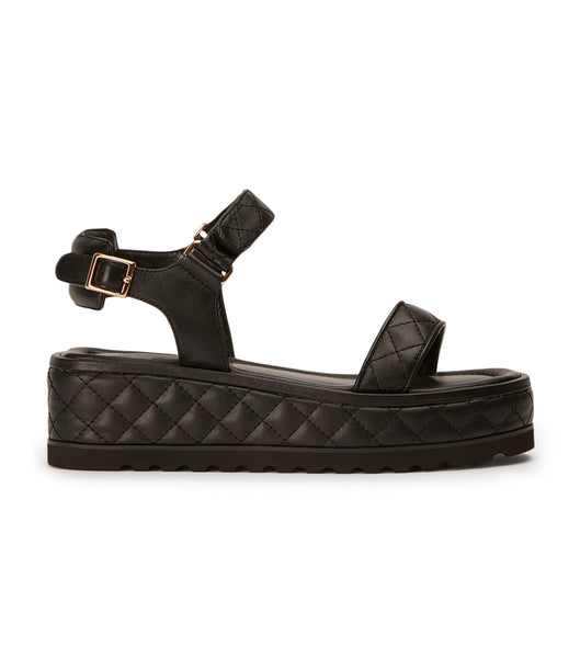 Black Tony Bianco Zahara Black Nappa 6cm Flat Sandals | FPHUI27209