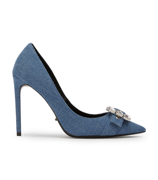 Blue Tony Bianco Abbey Washed Denim 10.5cm Bling Heels | APHDF80906