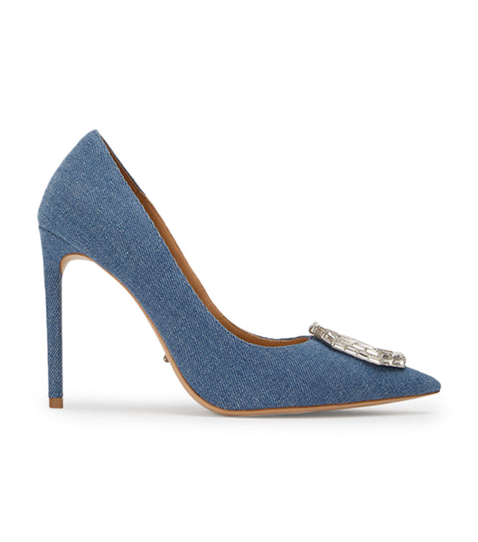 Blue Tony Bianco Alison Washed Denim 10.5cm Court Shoes | SPHNY78458