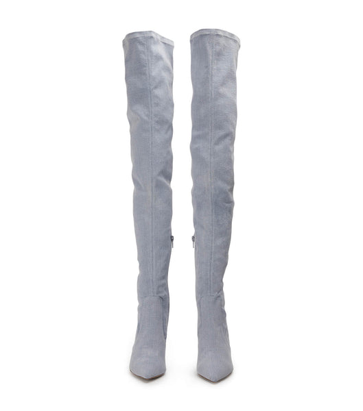 Blue Tony Bianco Avah Denim Stretch 10.5cm Stiletto Boots | BPHSD60237